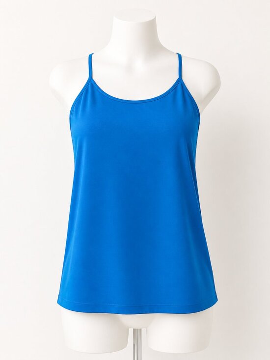 Candy Tops - Candy Camisole with Adjustable Straps Blue Size 1X-3X EUC